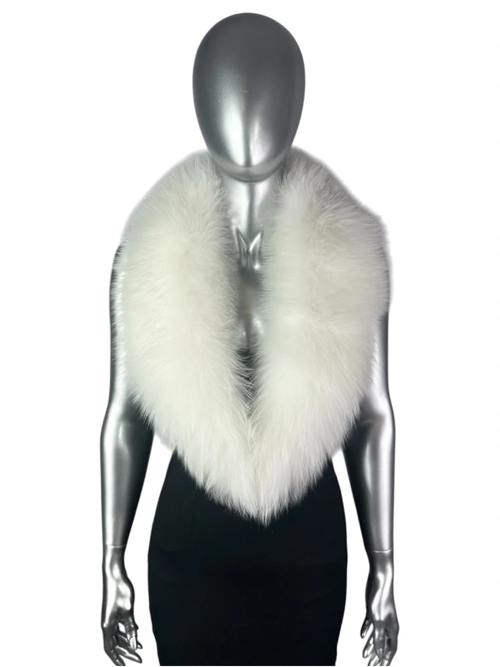 White FOX Shawl Collar, 42” L, Certified Vintage Fur